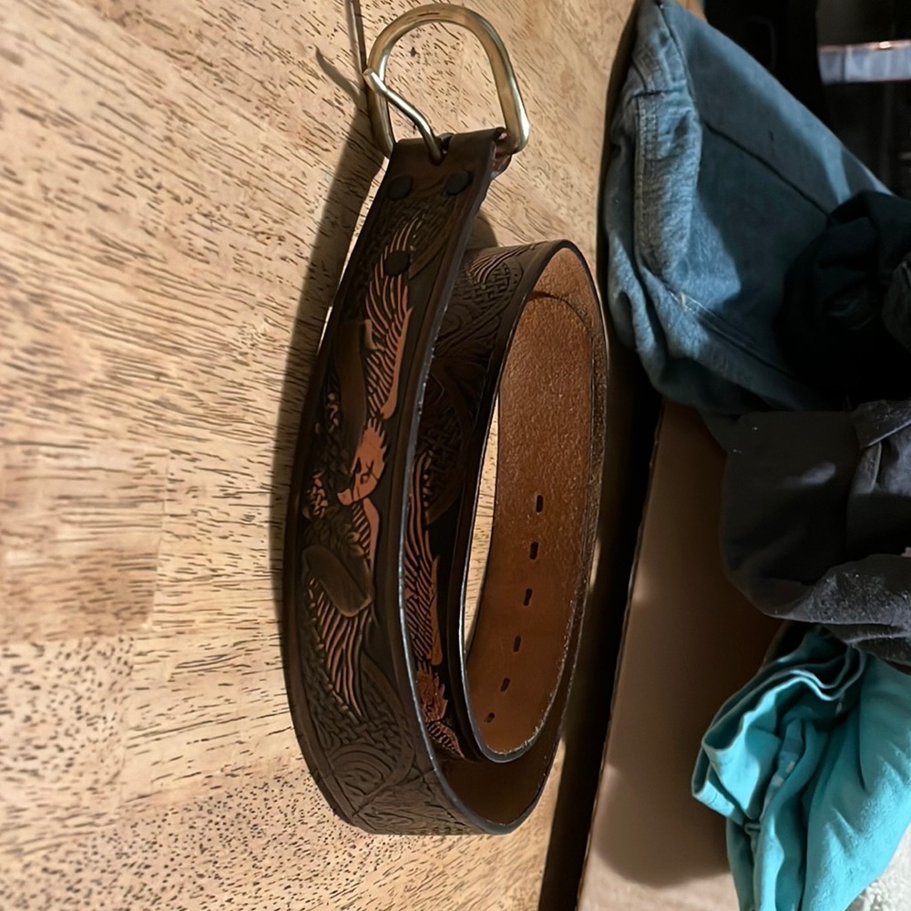 Wrangler belt leather